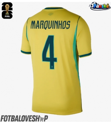 Brazílie Marquinhos #4 Domácí Dres MS 2026 Krátký Rukáv